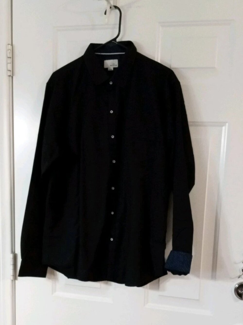 Craft+Flow Mens XL Black Long Sleeve Button Up Flip Cuffs Shirt